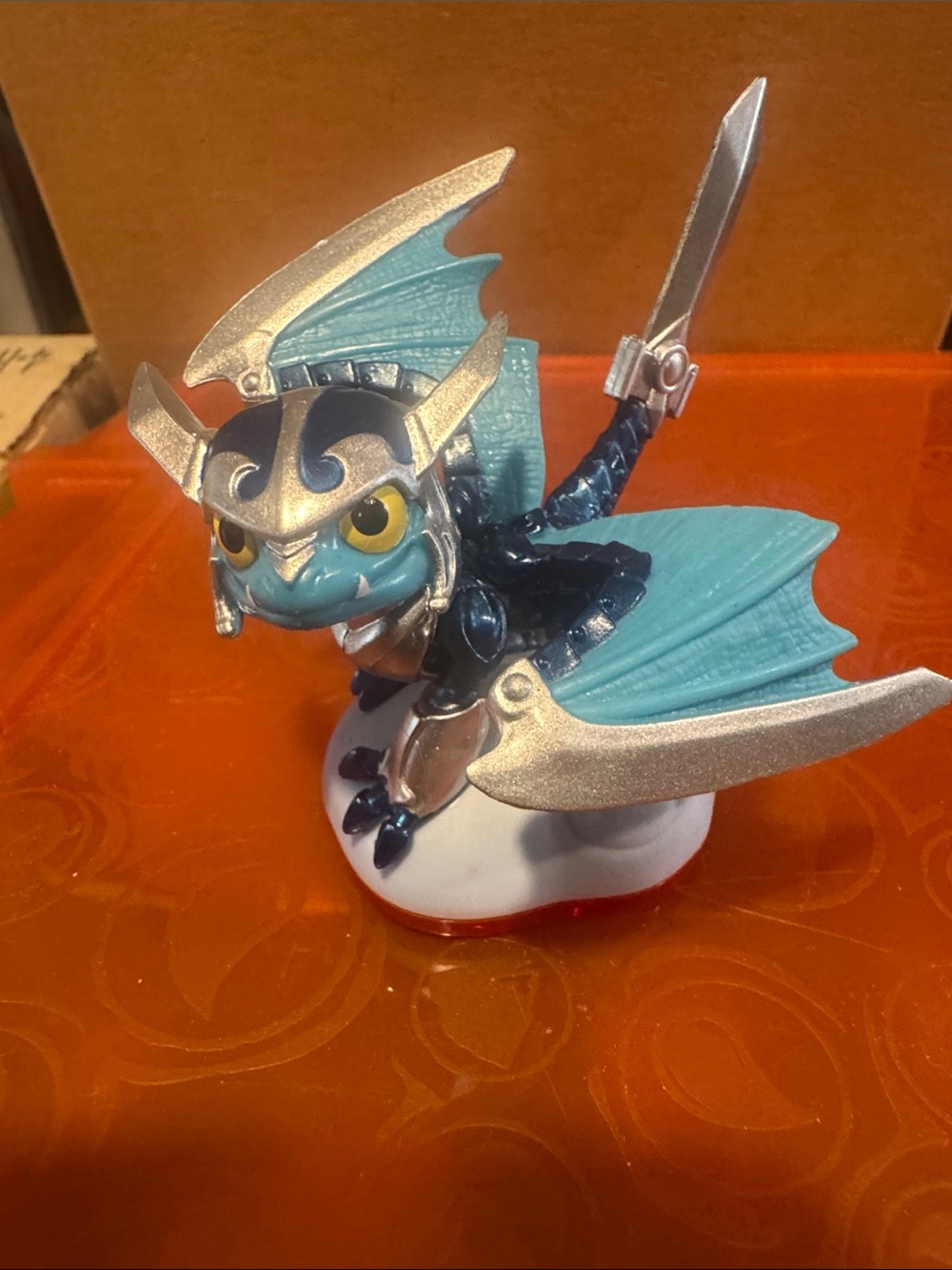 Skylanders Blue Winged Dragon Figure with Silver Armor